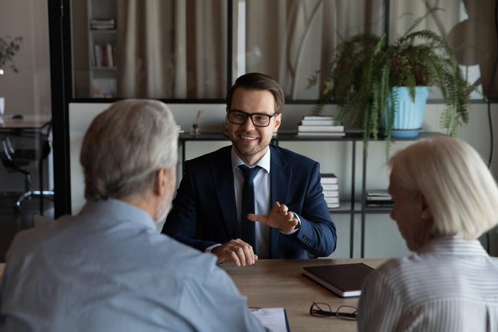 A qualified estate planner meeting with clients