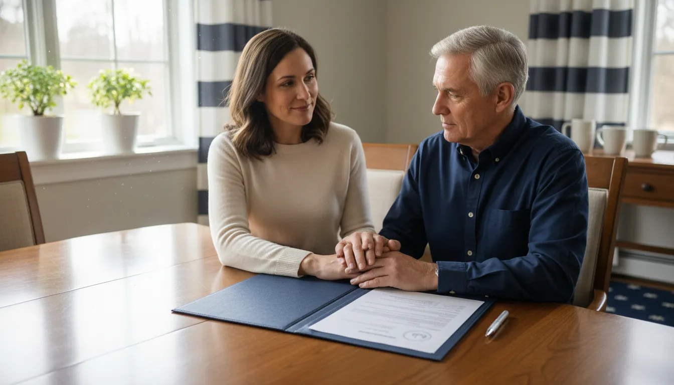Family discussing durable power of attorney Massachusetts planning