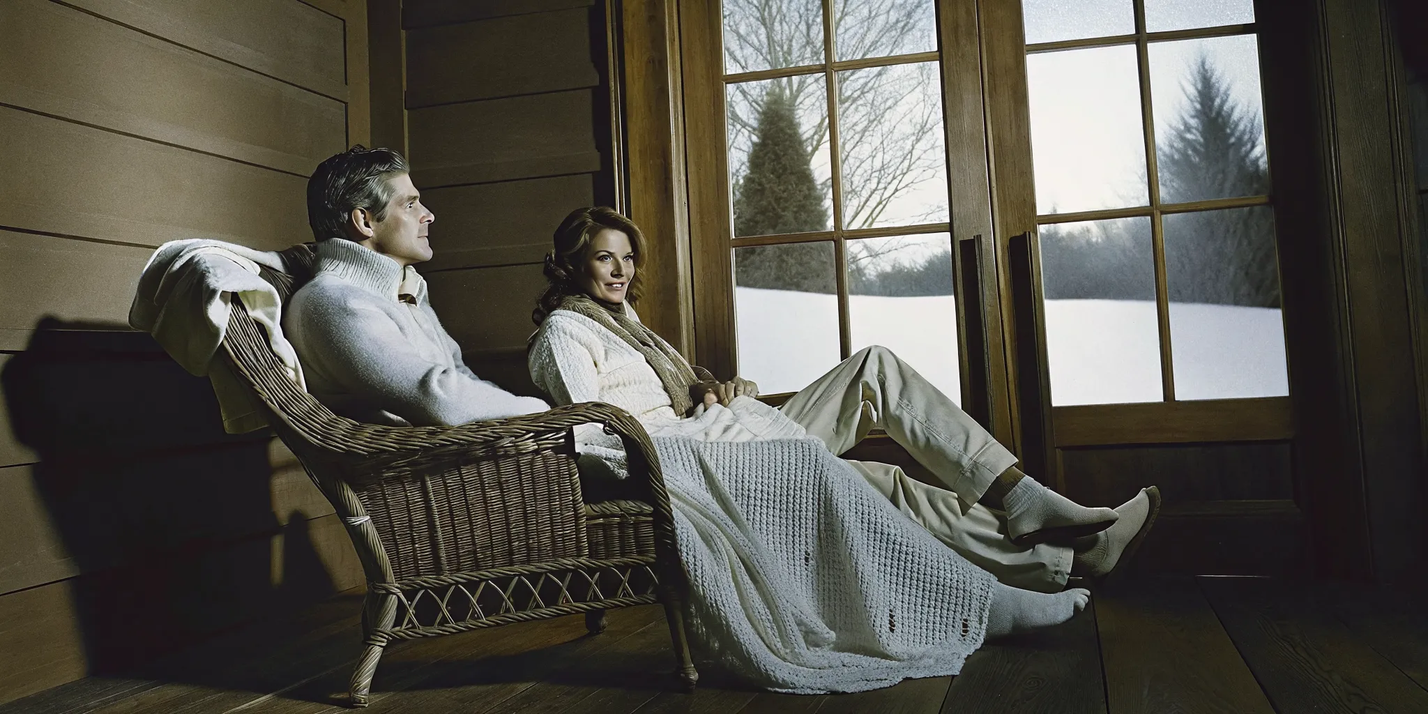 Massachusetts snowbird couple enjoying a sunny beach alongside their New England home, estate planning documents visible