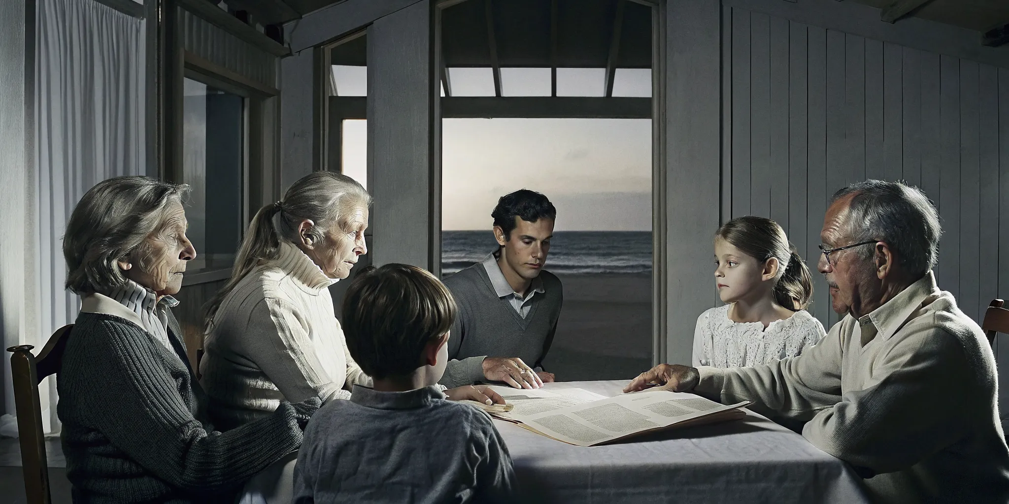 Family discussing estate plans at a Massachusetts vacation home