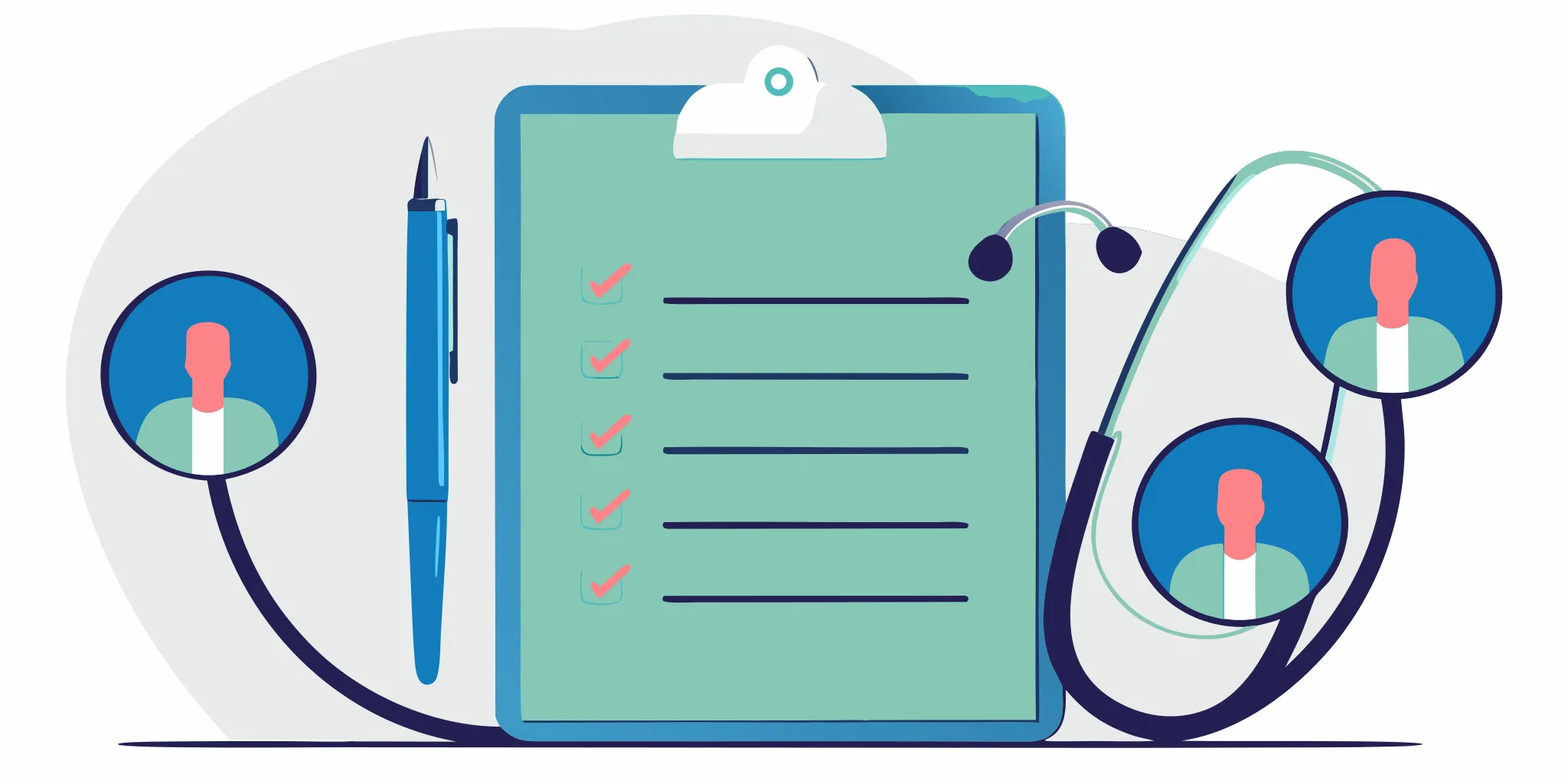 Emergency healthcare proxy checklist for Newton, MA with a stethoscope and medical icons.
