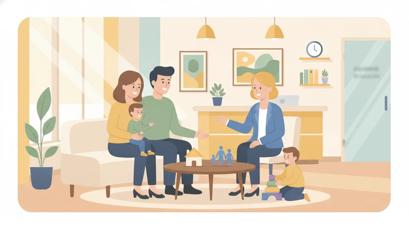A young Massachusetts family meeting with an estate planning attorney to plan for their children's future