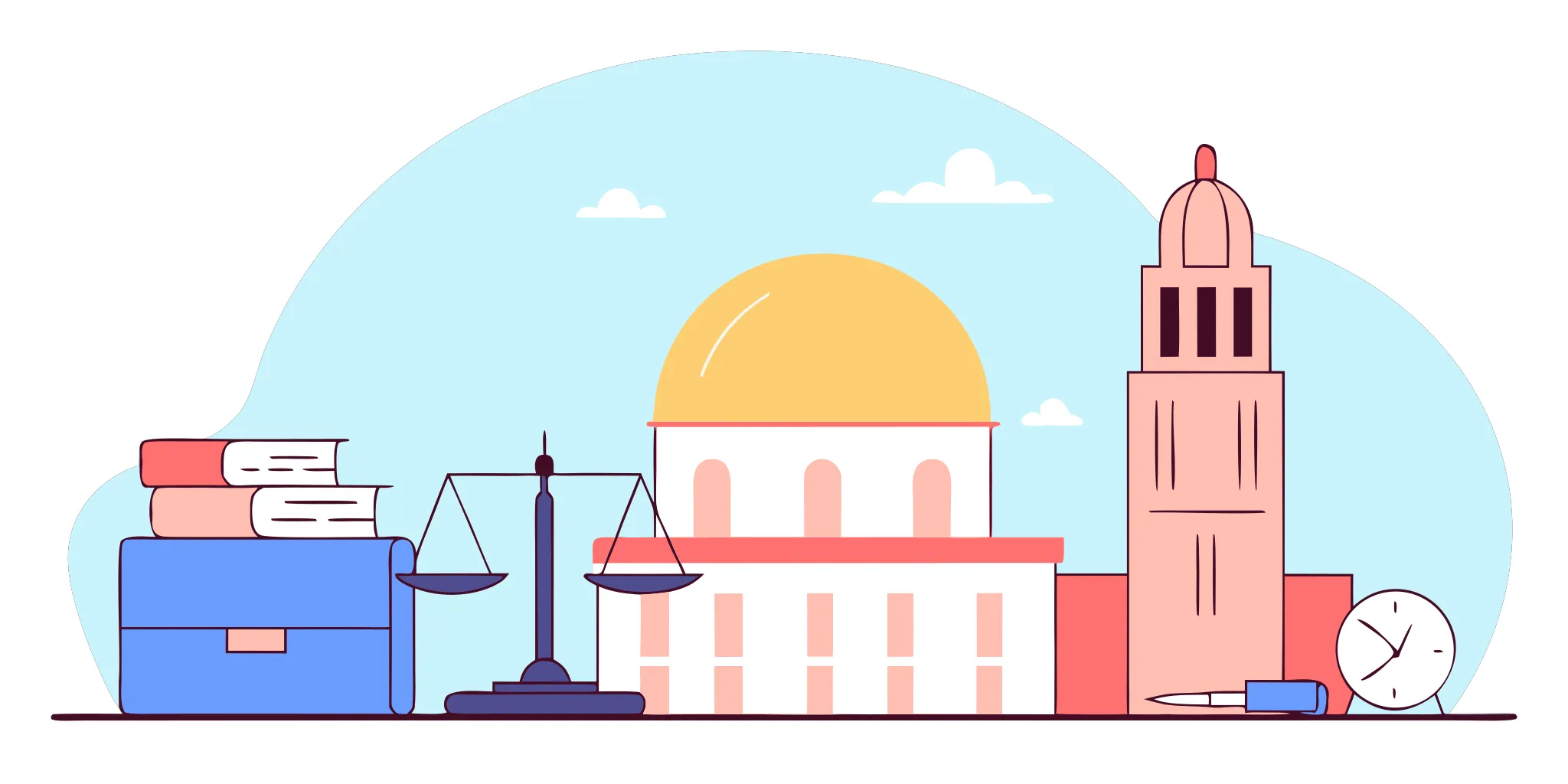 Clock and legal scales for a last minute estate planning attorney in Massachusetts.