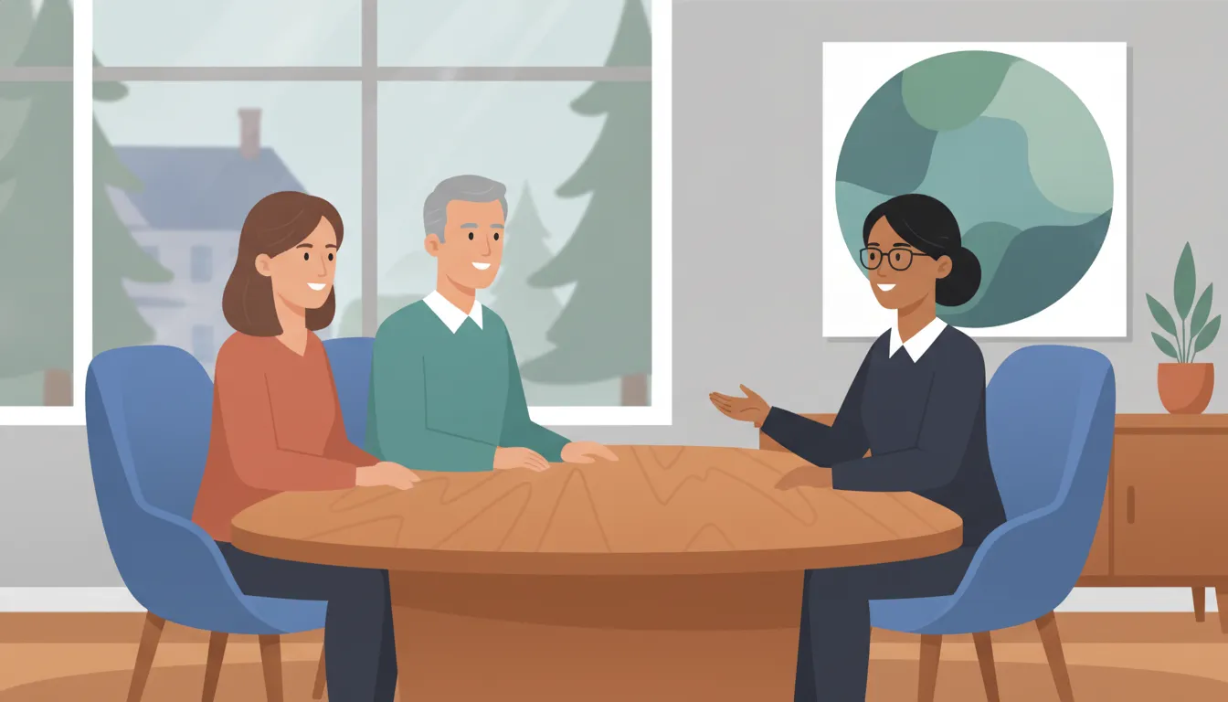 Couple meeting with an estate planning attorney in a Massachusetts law office