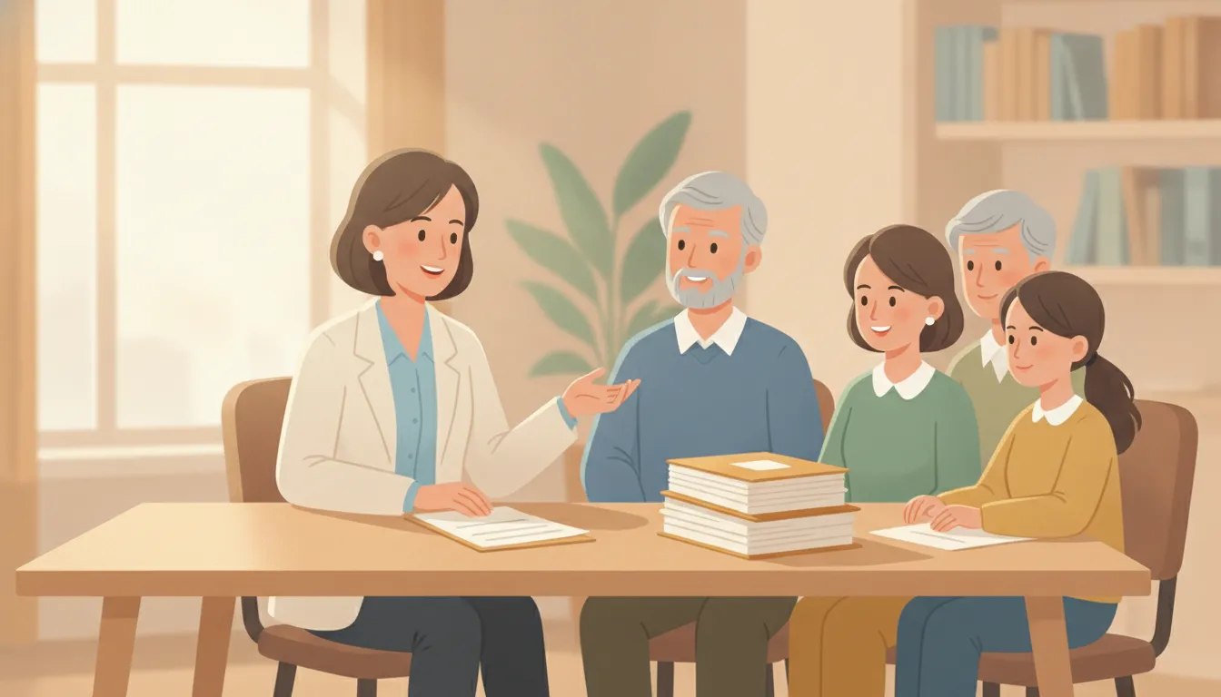 Estate planning attorney discussing a Massachusetts estate plan with a family