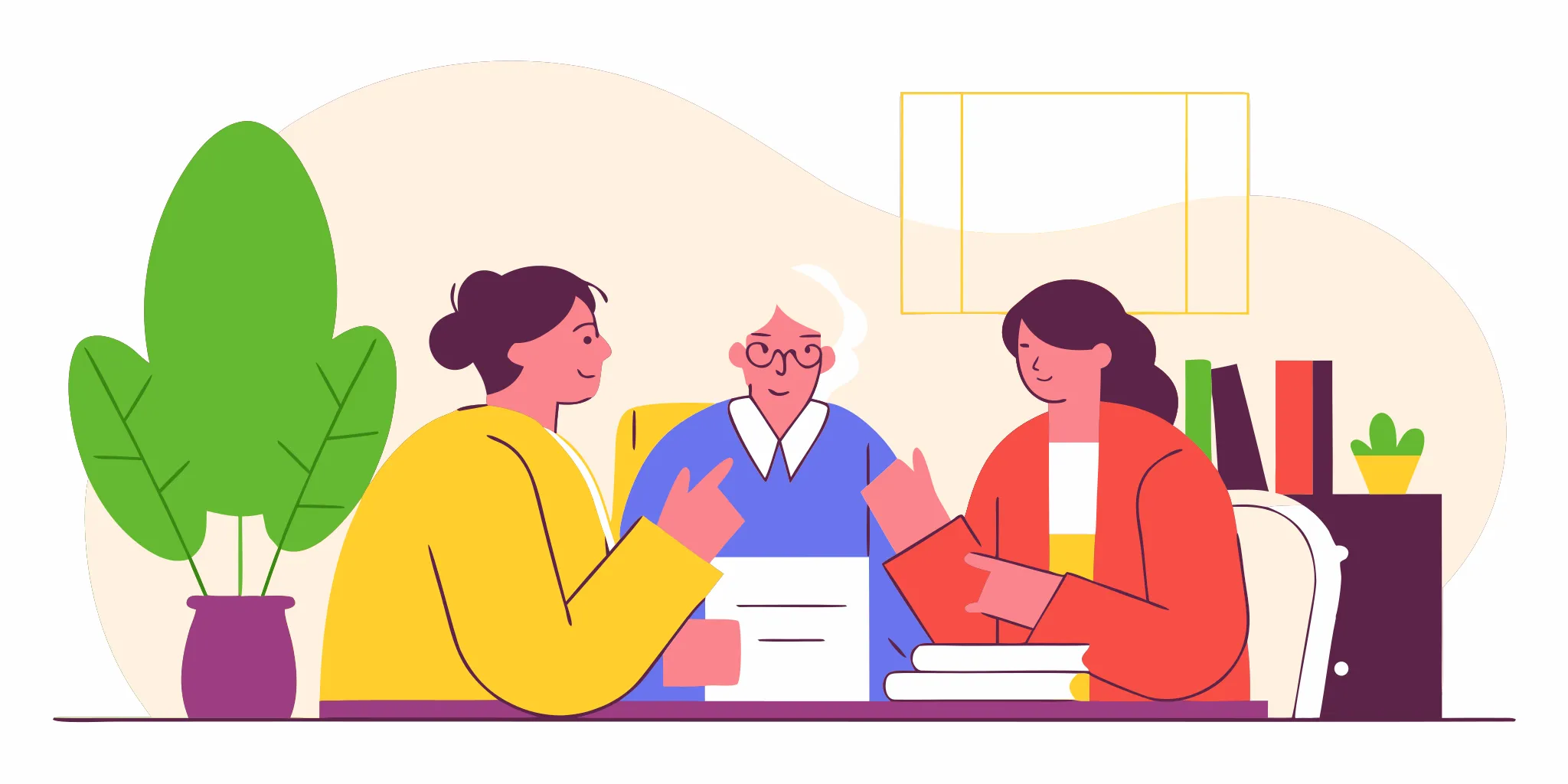 Elder law attorney meeting with a family about long-term care planning