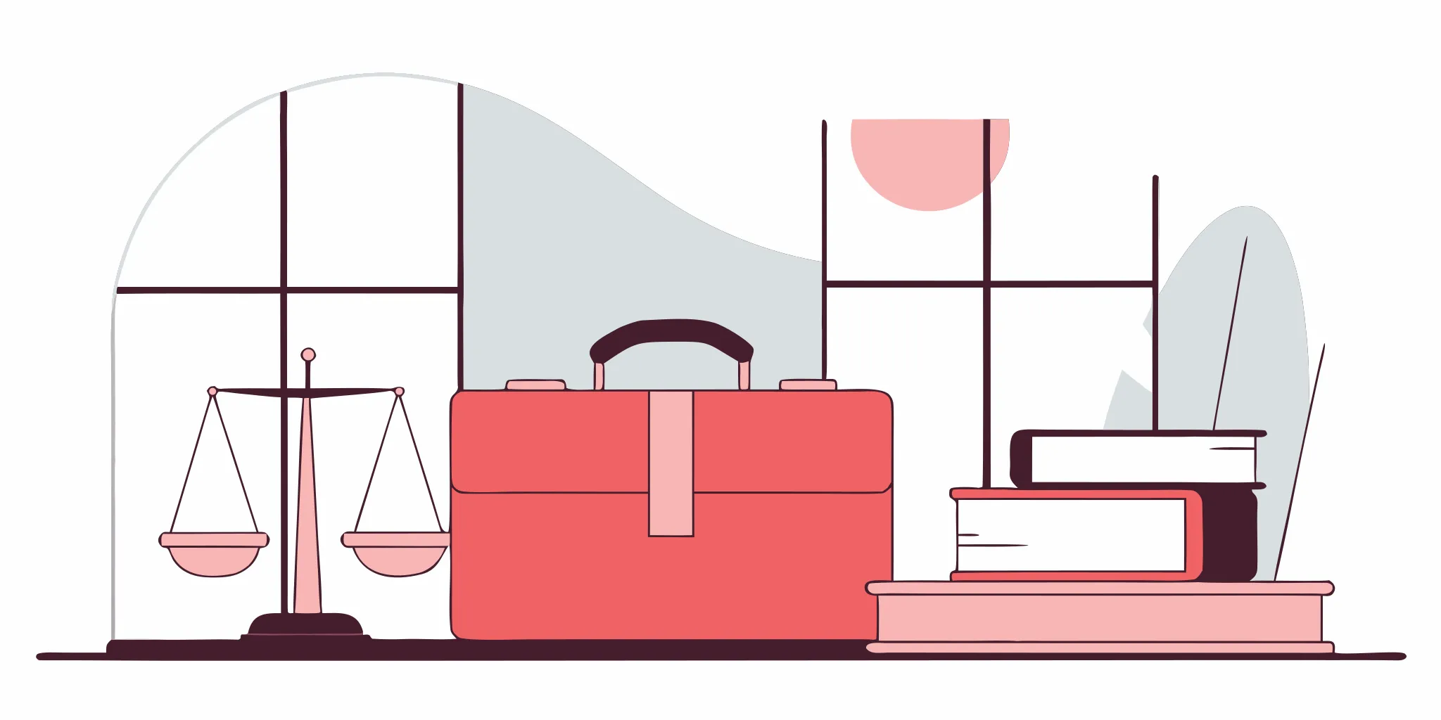 Scales of justice and law books on the desk of an urgent will attorney in Natick, MA.
