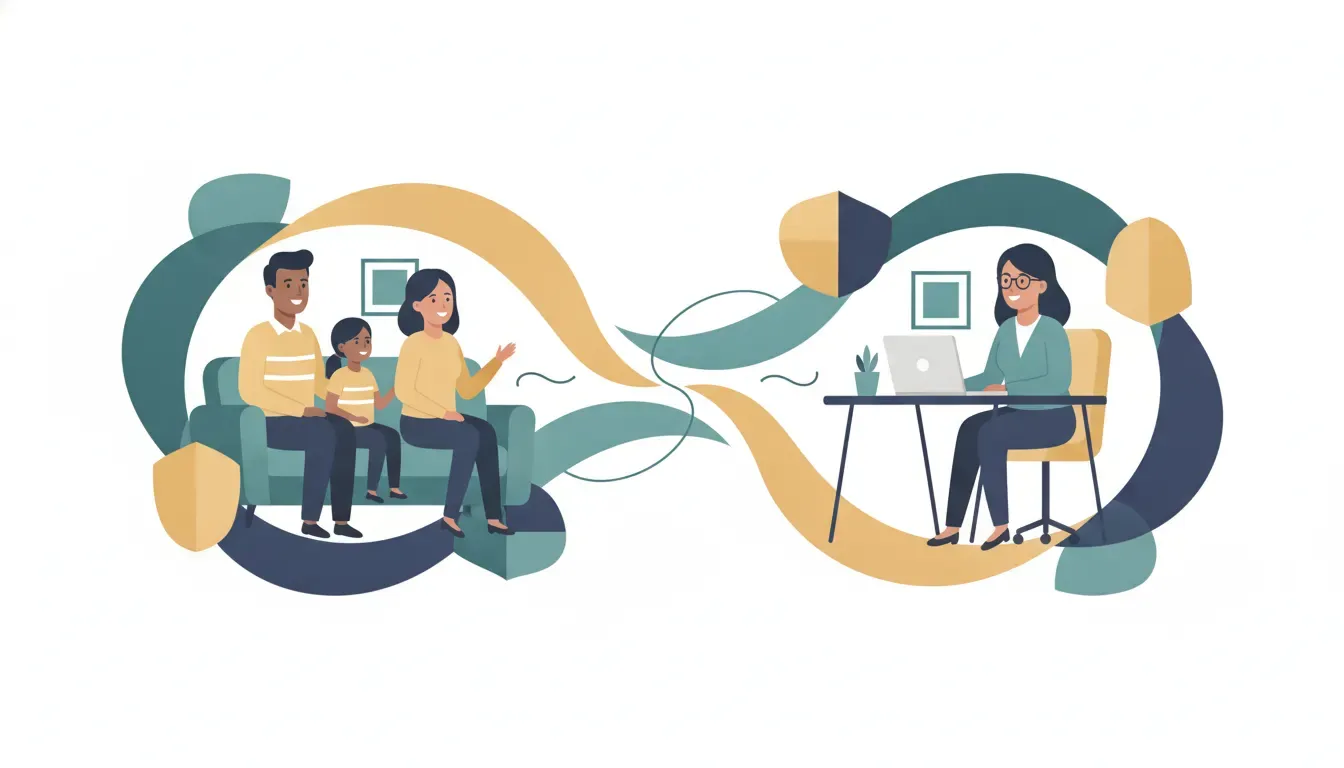 Family speaking with an estate planning lawyer through a virtual consultation about an irrevocable trust in New Hampshire