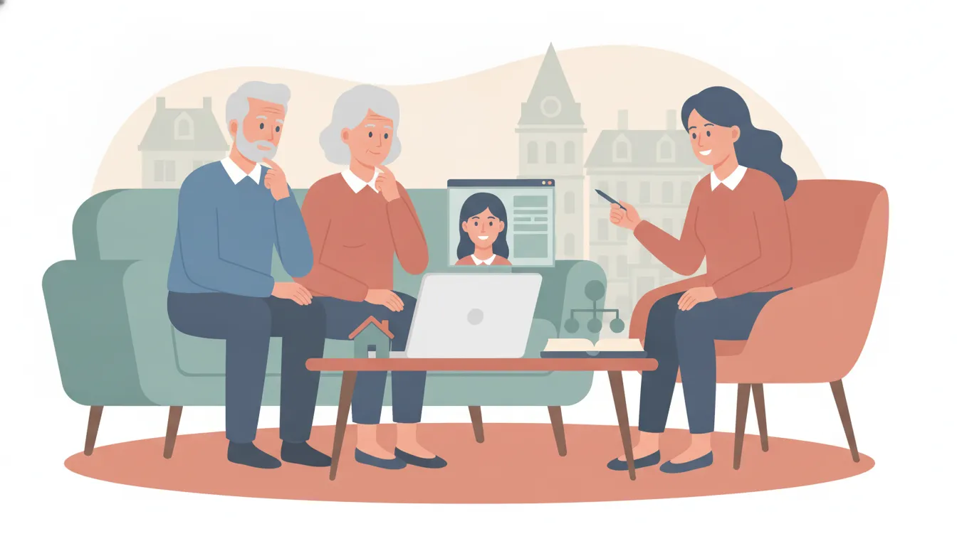 Massachusetts family discussing estate planning with an estate planning lawyer by video
